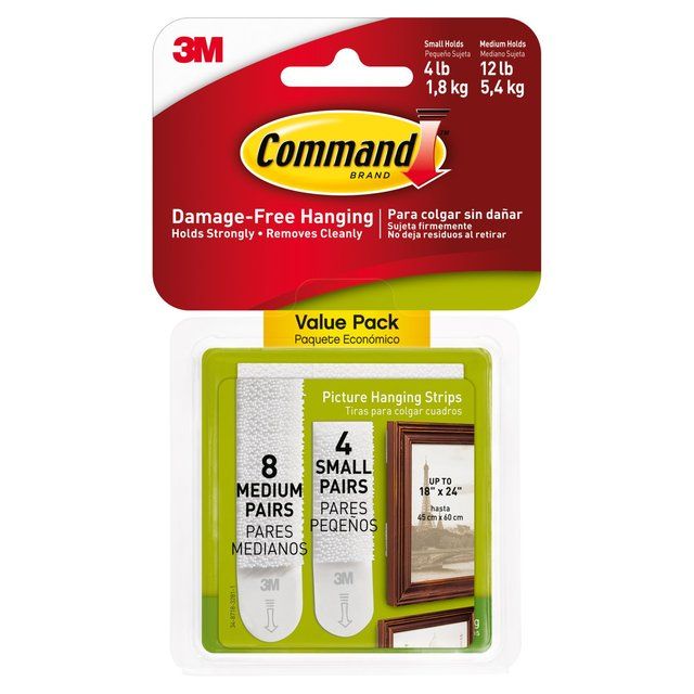 Command Picture Hanging Strips Small (8 med sets & 4 small sets/pk)