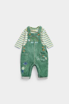 Cord Dungarees and Bodysuit Set