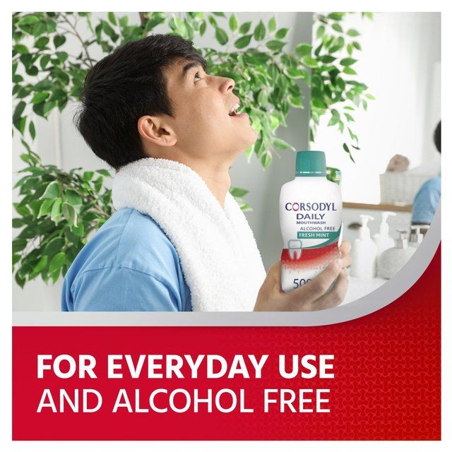 Corsodyl Daily Gum Mouthwash Antibacterial Alcohol-Free 500ml