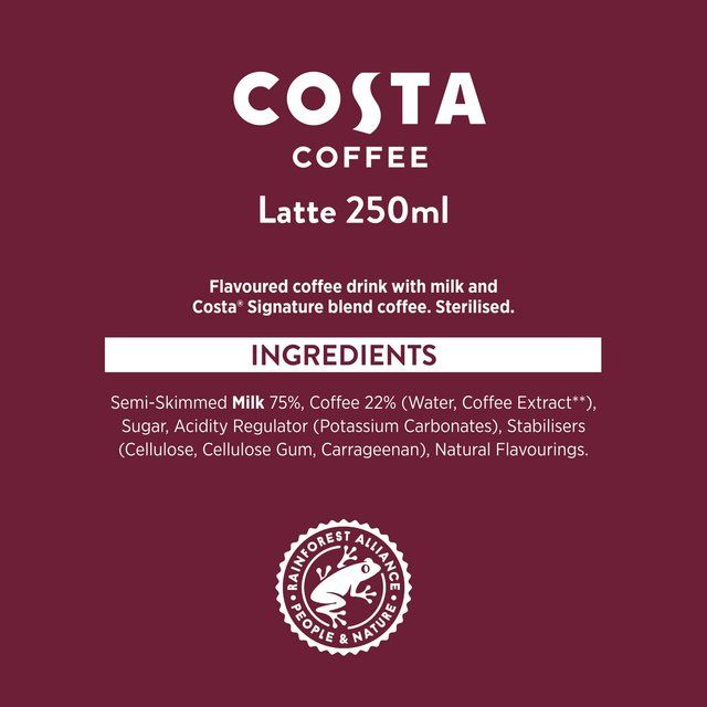 Costa Coffee Latte Iced Coffee 4 x 250ml