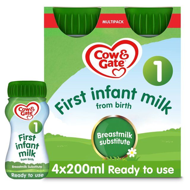 Cow & Gate 1 First Baby Milk Formula Liquid from Birth Multipack 4 x 200ml