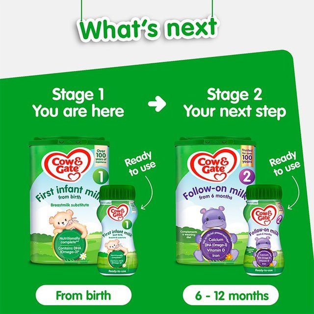 Cow & Gate 1 First Baby Milk Formula Liquid Starter Pack from Birth 6 x 70ml