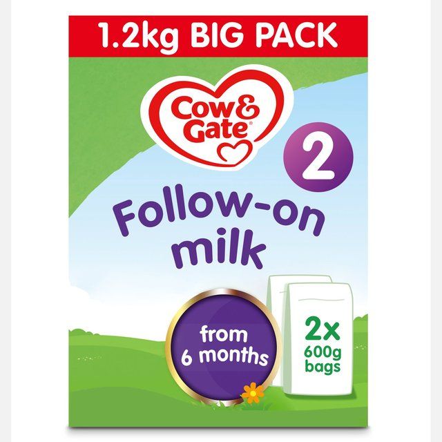 Cow & Gate 2 Follow On Baby Milk Formula Powder 6-12 Months Big Pack 2 x 600g