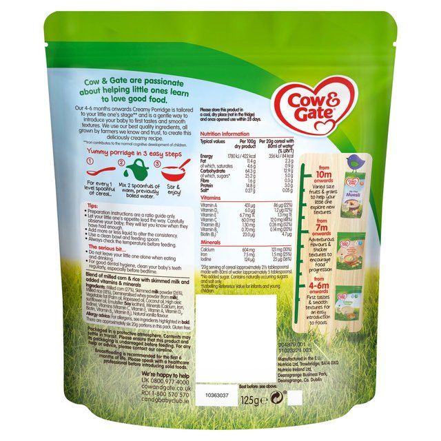 Cow & Gate Creamy Porridge 4-6 mths+ 125g