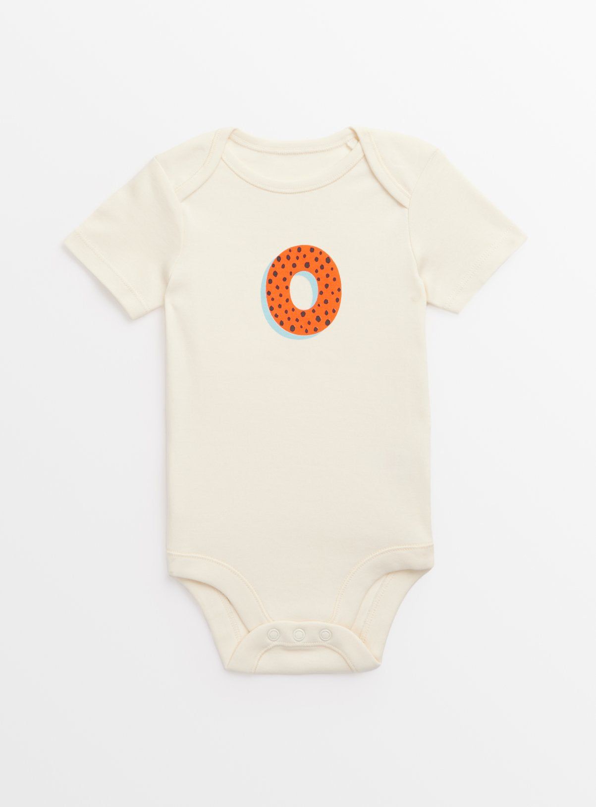 Cream 'O' Initial Short Sleeve Bodysuit Newborn