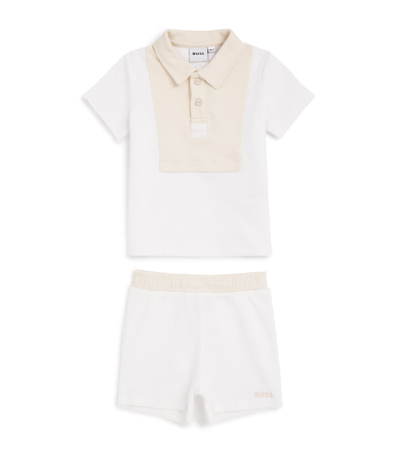 BOSS Kidswear cotton polo and shorts set for infants 1-18 months - British product
