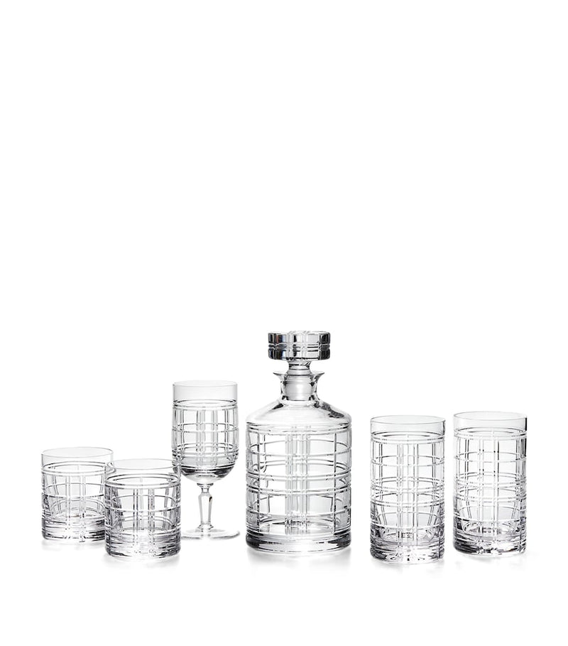 Ralph Lauren Hudson Plaid old-fashioned glasses set of two, imported from the UK