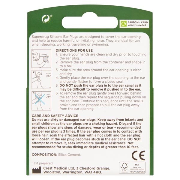 Superdrug Silicone Earplugs x3 GOODS Superdrug