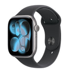 Apple smartwatch Space Grey Aluminium with Black Sport Band 46mm Medium/Large - British product