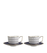 Wedgwood Renaissance Gold Teacups and Saucers Set of 2
