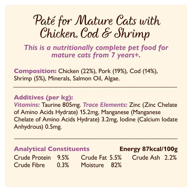 Lily's Kitchen Chicken & Cod with Shrimp Pate for Mature Cats 85g - McGrocer