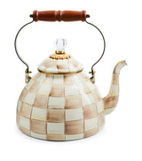 MacKenzie-Childs Mocha Check Tea Kettle 2.8L