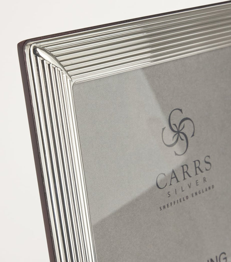 Carrs Silver sterling silver fluted photo frame with wood back, 8 x 6 inches - British product