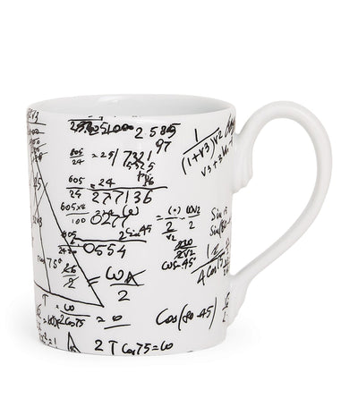 Mathematical Formulae Hand-Decorated Porcelain Mug, Approx. 9cm x 7cm