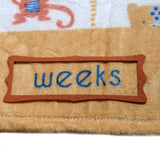 Ziggle Milestone Blanket Safari Animals 120cm x 100cm (British brand)