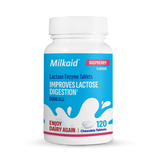 Milkaid Lactase Enzyme Tablets Raspberry Flavour 120 Tablets