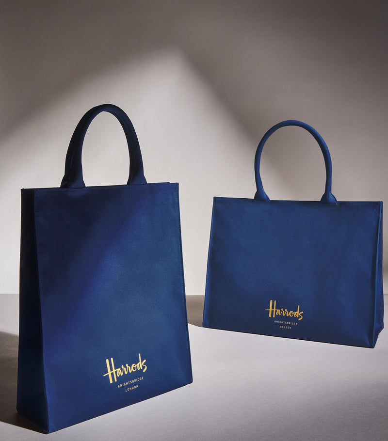 Harrods cotton logo tote bag medium, UK version
