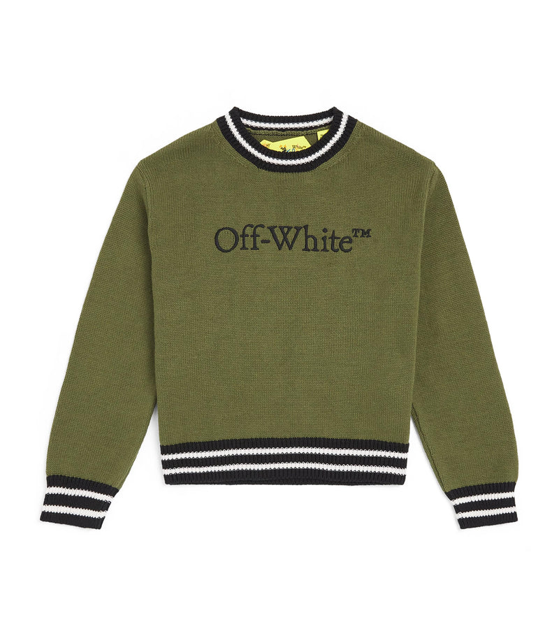 Off-White Bookish sweater for kids aged 4-12+ years, imported from the UK