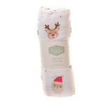 Ziggle Cotton Muslin Square Christmas Reindeer Santa Print 80cm (British brand)