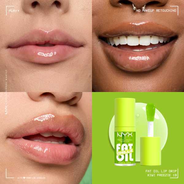 NYX fat oil lip gloss kiwi freezie, imported from the UK