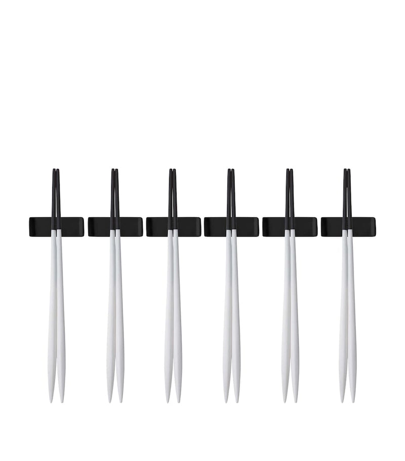 Bugatti stainless steel chopsticks set with resin handles and rests, 35cm - British product