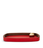 Assouline pebble accessory tray with leather and wood - British product