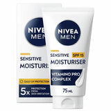 Nivea Men Sensitive Moisturiser SPF15 with 0% Alcohol 75ml