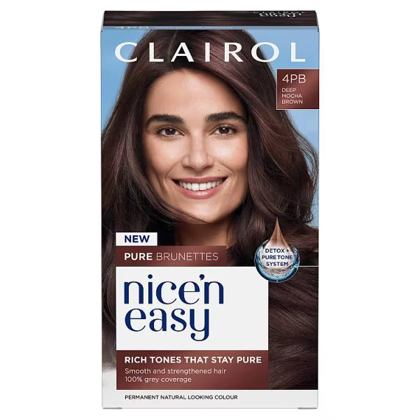 Clairol Nice'n Easy Deep Mocha Brown Hair Dye - British product