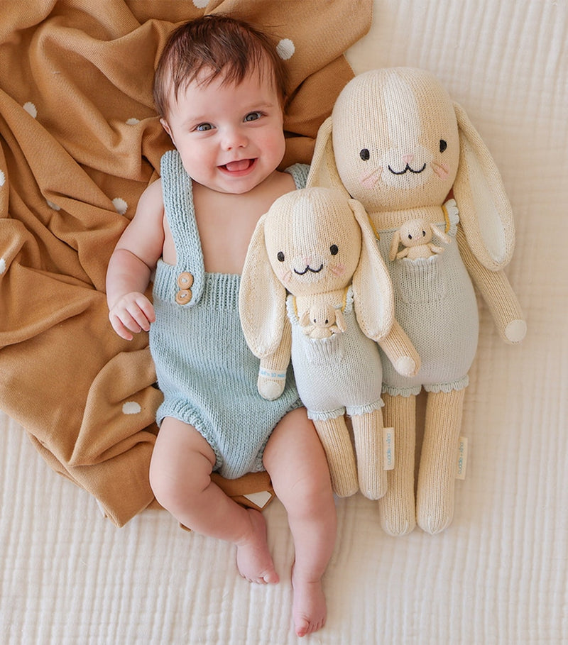 Cuddle + Kind cotton knit bunny soft toy 33cm - British product