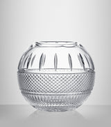 Irish Lace Rose Bowl with Hand-Cut Crystal Design 20cm