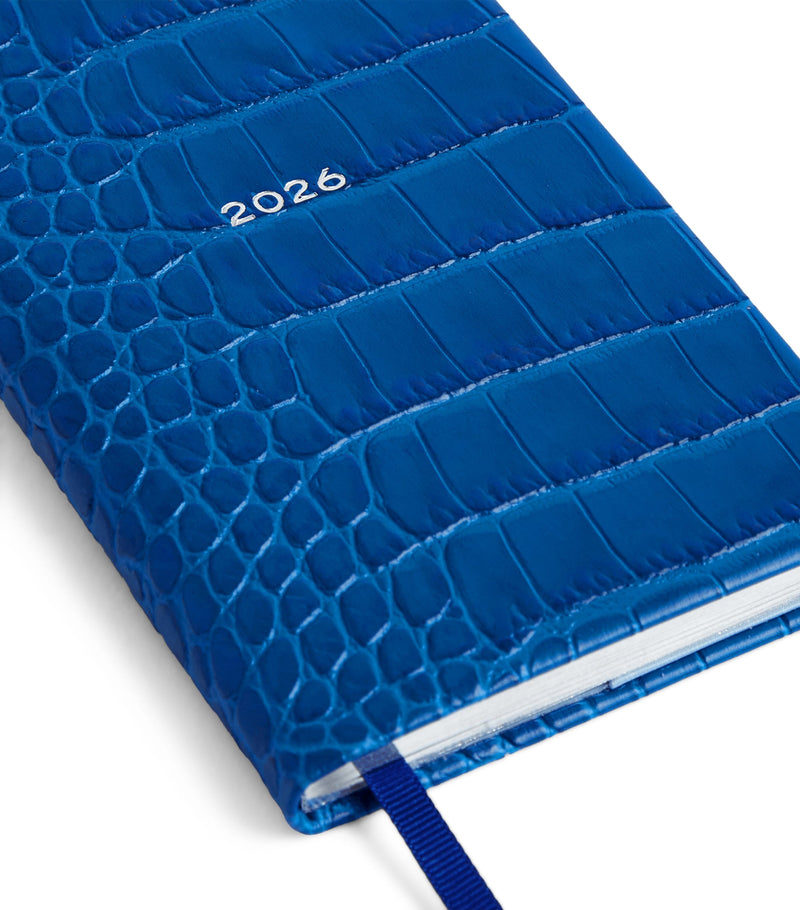 Smythson Mara leather croc-embossed Panama 2026 pocket diary (British brand)