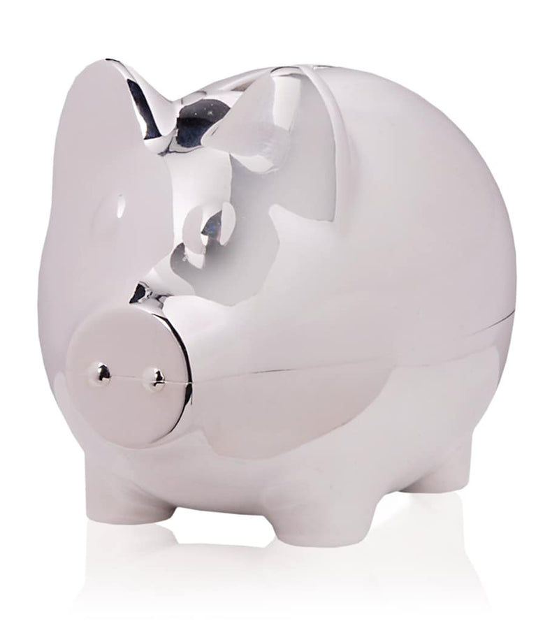 English Trousseau Kids Silver Plated Piggy Bank (Blue)