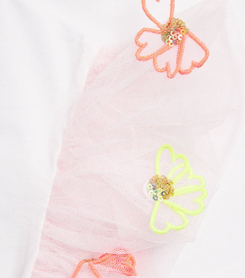 Billieblush Cotton Tulle-Sleeve T-Shirt (3-12 Years)
