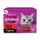 Whiskas 1+ Meaty Meals Adult Wet Cat Food Pouches in Gravy 12x85g GOODS Sainsburys