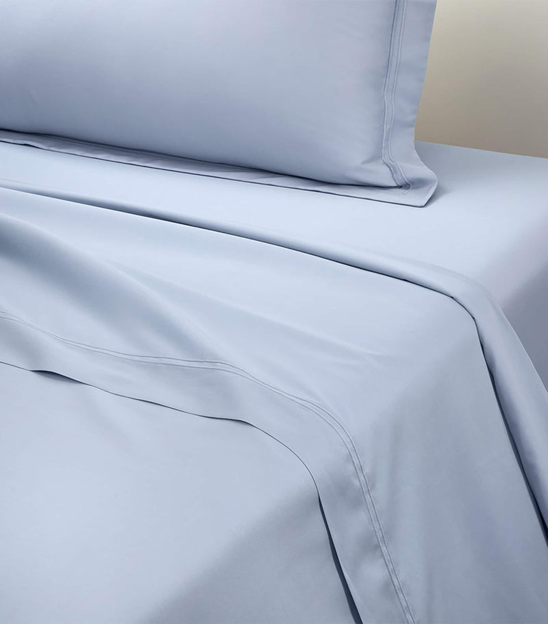 Yves Delorme Triomphe Celeste Super King flat sheet 270cm x 295cm (British brand)