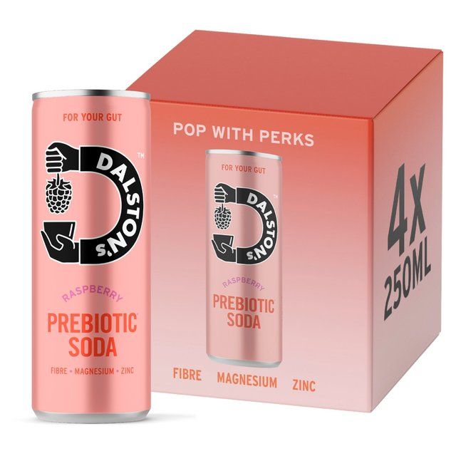 Dalston's Raspberry Prebiotic Soda For Your Gut Multipack 4 x 250ml
