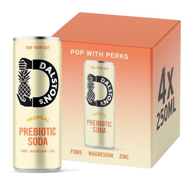 Dalston's Tropical Prebiotic Soda For Your Gut Multipack 4 x 250ml