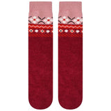 Dare 2B Adult Festivity Fair Isle Fluffy Christmas Socks Beetroot/Powder Pink