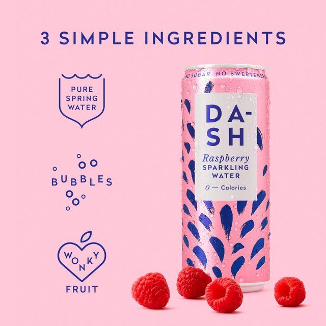 DASH Raspberry Infused Sparkling Water 4 x 330ml