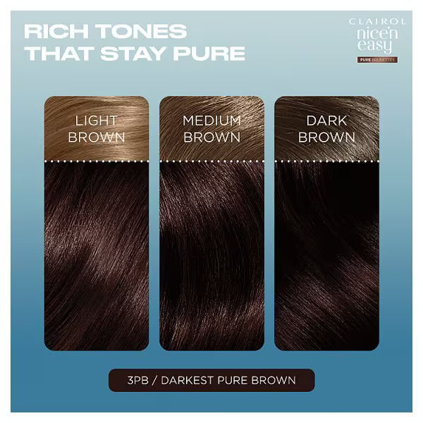 Clairol Nice'n Easy Espresso Brown permanent hair dye kit - British product