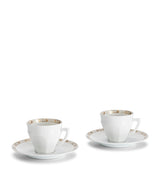 Baccarat Set of 2 Porcelain Talleyrand Coffee Cups and Saucers 100ml