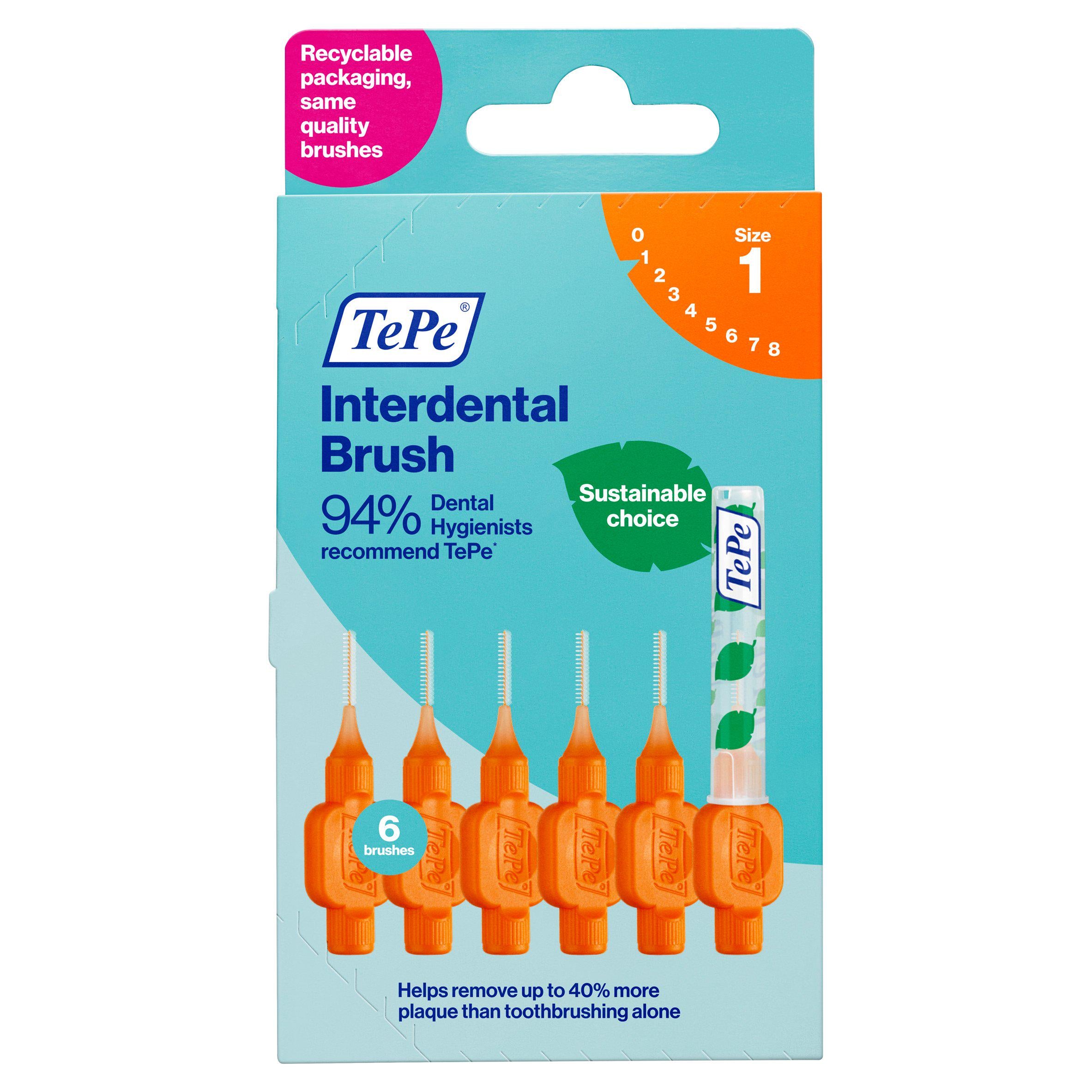 Tepe Interdental Toothbrush Orange 0.45mm x6 dental accessories & floss Sainsburys