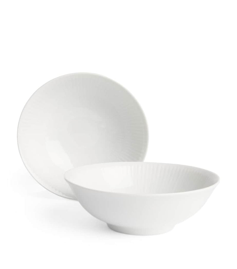 Royal Copenhagen Set of 2 White Fluted Bowls (15cm)