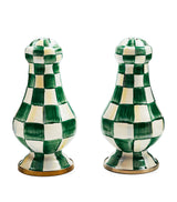 MacKenzie-Childs Large Emerald Check Salt and Pepper Shakers