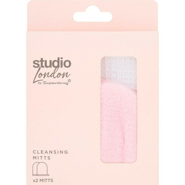 Studio London Cleansing Mitts 2pk GOODS Superdrug