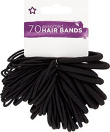 Superdrug Black Hair Bands Assorted Sizes Pack of 70