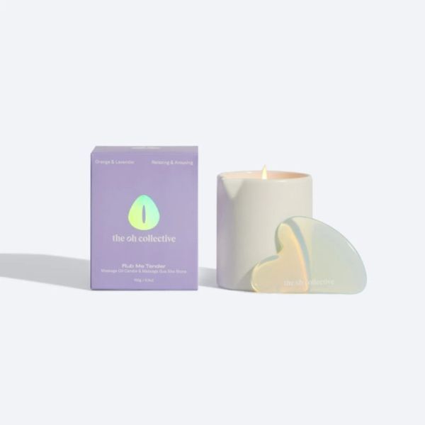 The Oh Collective Rub Me Tender Massage Oil Candle & Gua Sha GOODS Superdrug
