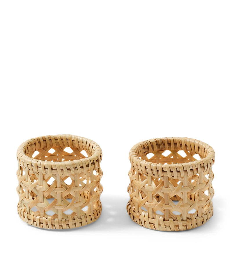 Set of two rattan Sabbia napkin rings by Cabana Magazine - British product