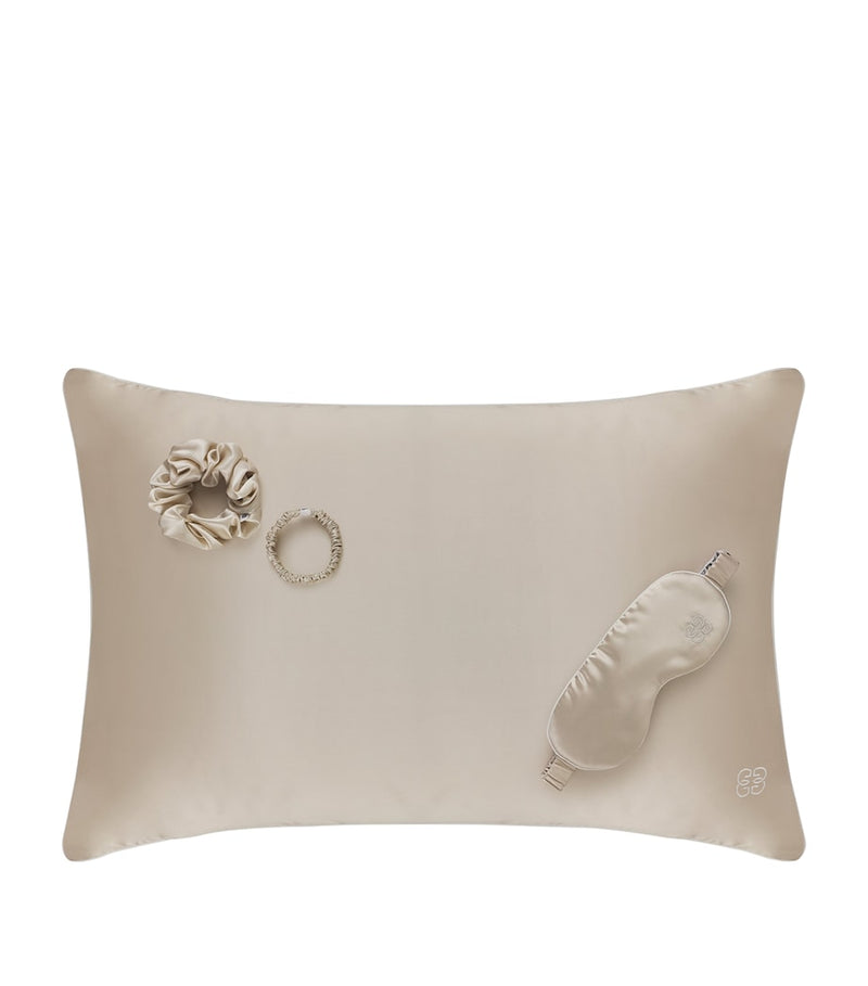 Gingerlily silk sleep set with pillowcase, eye mask, and scrunchies, UK version