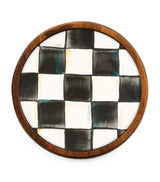 MacKenzie-Childs Wood Courtly Check Coaster Set (Set of 4)